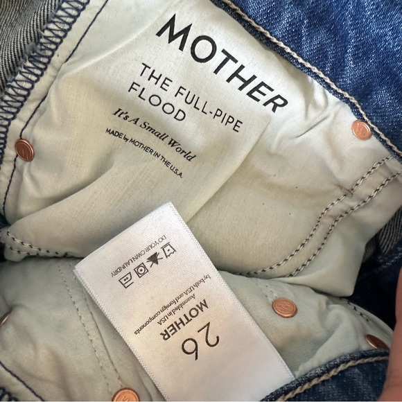 MOTHER superior The Full Pipe Flood high rise Barrel jeans It’s A Small World - Picture 6 of 8